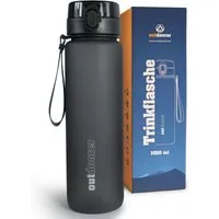 outdoorer Trinkflasche 1 Liter grau, BPA-frei, mit Fruchtsieb