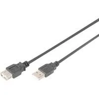 USB 2.0 Verlängerungskabel, USB-A Stecker > USB-A Buchse schwarz, 5 Meter