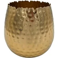 Meinposten Blumentopf Übertopf Vase gold Metall Hammerschlag 18x18 cm Pflanztopf (1 St), Windlicht
