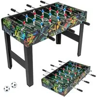 COSTWAY Kickertisch, 2 in 1 Tischfußballspiel mit abnehmbaren Beinen, Holz