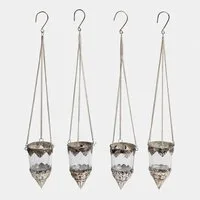 Mirabeau Windlicht Windlichter 4er Set Céleste klar/silber (4er Set, 4er Set)