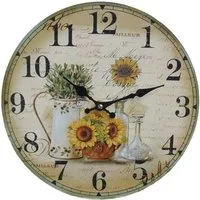 Ambiente Haus Wanduhr Wunderschöne, Wanduhr mit Sonnenblumen, 28 cm, Landhaus