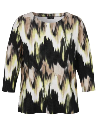 VIA APPIA DUE - Sweatshirt Rundhals 3/4 Arm Druck schwarz multicolor - Gr. - 46