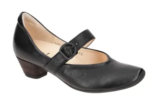 Think Aida_10 Riemchen Pumps in Schwarz - schwarz, Echtleder, Komfort Fu?bett...