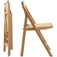 LIM HOME Klappstuhl TB000 (Packung, 1 St), Gestell aus Massiveholz FSC®, Sitzfläche aus Rattan