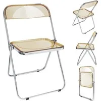 JEOBEST Klappstuhl Gartenstuhl, Klappsessel für Esszimmer, Wohnzimmer, (1 St) Acryl Ransparenter Klappstuhl für Bankett