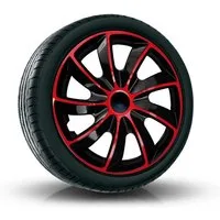 NRM Radkappe QUAD 15 Zoll in Rot, 15 in Zoll, (4-St) Radzierblenden für Stahlfelgen Radkappen Satz 4er Set 15"