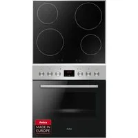 Amica Induktions Herd-Set EHI 935 611 E, mit Teleskopauszug nachrüstbar, Simple Steam Reinigungsfunktion, Komfortables Kochen und Backen mit übersichtlicher Handhabung
