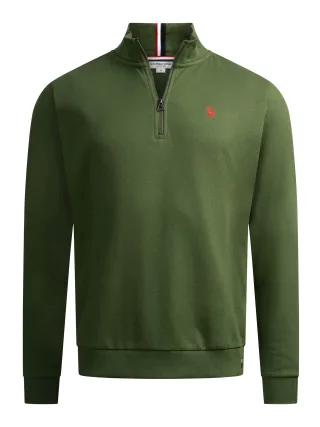 U.S. POLO ASSN. Herren Half-Zip Pullover USNiico aus Baumwollmix