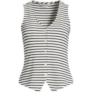 Ärmellose Feinstrick-Weste, Damen,  Weiß, Elasthan/Viskose/Polyester-Mischung, by Lands' End