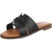 Ital-Design Komfortable Damensandalen mit gekreuzten Riemen für Freizeit Pantolette (91409285) Blockabsatz Pantoletten in Schwarz