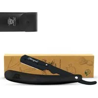 Haryali London Rasiermesser Premium Rasierer, Shavette, Holzrasierer, ergonomisch, pack, Rasierapparat mit Klinge und Holzoberfläche., Abwaschbarer, rutschfester Griff. Passend für alle Rasierklingen.