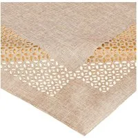 matches21 HOME & HOBBY Tischdecke Tischdecke REA durchbrochene Ornamente Polyester braun 85 x 85 cm (1-tlg), Pflegeleicht & waschbar bei 30 °C
