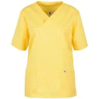 BEB Schlupfbluse beb MEDIZIN/PFLEGE Unisex KASACK Kurzarm V-Neck TENCEL Gelb