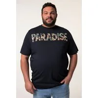 Men Plus T-Shirt T-Shirt Halbarm Bauchfit Print Rundhals
