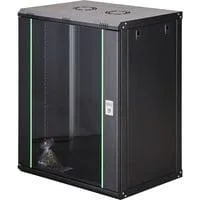 Wandgehäuse Dynamic Basic Serie - 600x450 mm (BxT), IT-Schrank schwarz, 16 Höheneinheiten