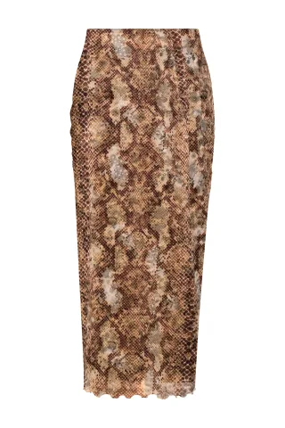 Rich & Royal - Mesh Snake Skirt� cinnamon - Gr. - XS