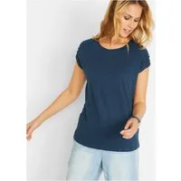 bonprix T-Shirt gerade Passform, überschnittene Schultern, mit Rundhalsausschnitt