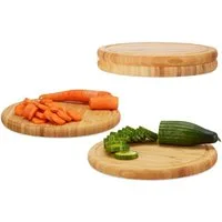 relaxdays Frühstücksbrett Frühstücksbrettchen Set 30 cm, Bambus, (4er Set, 4-St., 4er Set), 4er Pack