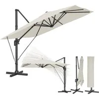SONGMICS Sonnenschirm, LxB: 290,00x290,00 cm, UPF 50+, 360° drehbar, mit Ständer, Befestigungsgurten