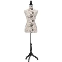 Semplix Schneiderpuppe - Torso, dekorativ mit Baumwollbezug, Parisdruck, höhenverstellbar