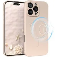 EAZY CASE Handyhülle für Apple iPhone 16 Pro Max Hülle Silikon 6,9 Zoll, Schutzcase mit MagSafe Slimcover Silikonschutzhülle elastisch Taupe