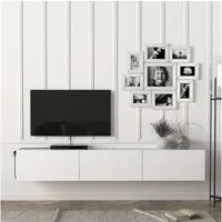 en.casa TV-Schrank »Vihti« Fernsehschrank 180x31x29,5cm Weiß