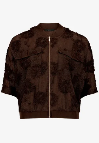 zero - Bomberjacke mit 1/2-Arm braun - Gr. - 36