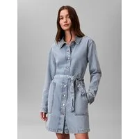 Calvin Klein Jeans Jeanskleid BELTED DENIM MINI DRESS COASTAL Regular Fit, durchgehende Knopfleiste und Gürtel