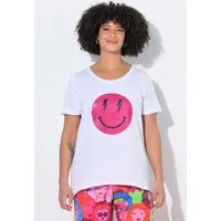 Angel of Style T-Shirt T-Shirt A-Linie Smiley-Motiv Halbarm