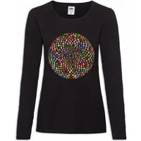 Urban Backwoods Langarmshirt Psychedelic Disco Light Damen Langarmshirt Retro Oldies Music Musik (1-tlg) Nerd Techno Indie Electro