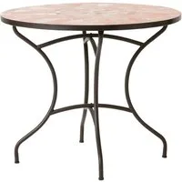 Dehner Gartentisch Mosaiktisch Chiara, 4 Sitzplätze, versch. Größen, terra-rosé, verspielter, romantischer Gartentisch im mediterranen Design