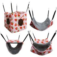 Ledander Tierhaus Set/4 Stück Rattenhängematten,hängende Frettchenhängematte mit Riemen, weiches,waschbares Meerschweinchenbett für Chinchillas