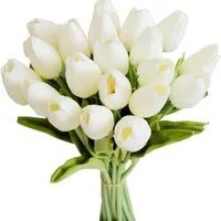 Kunstblume Blumenstrauß Kunstrosen Tulpen Blumenstrauß Bündel Tulpe, HS.SUPPLY, Tulpenstrauß täsuchend echt, Blumenbündel, Höhe 35cm