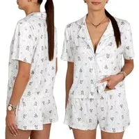 Disney Pyjama DISNEY Bambi & Klopfer Damen-Sommerpyjama mit Knöpfen