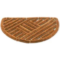 matches21 HOME & HOBBY Fußmatte Draht-Bürsten Kokosmatte natur halbrund 40x60 cm Sauberlaufmatte, halbrund, Höhe: 30 mm, Kokos Außen Türmatte als Outdoor Schmutzfangmatte