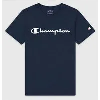 Champion T-Shirt (Baumwolle) Crew mit Logo-Schriftzug navyblau Jungen