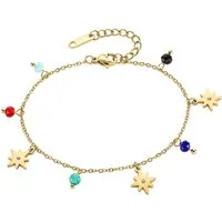 Aniston JEWELRY & WATCHES Armband Edelstahlarmband gelbgoldfarben vergoldet mit bunten Steinen, mit Zirkonia (synth)