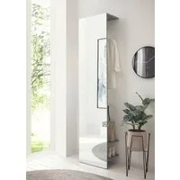 Home affaire Garderobenschrank GiRON/CiTY, Schrank mit Spiegelfront, moderner Kleiderschrank mit Kleiderstange, modernes Design, beidseitig geöffnet, 50 cm breit