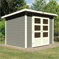 Karibu Gartenhaus Stockach 3, BxT: 282x210 cm, (Set), naturbelassen, terragrau oder anthrazit, Made in Germany
