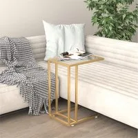 vidaXL Bartisch, Computer-Beistelltisch Transparent 50x35x65 cm Hartglas
