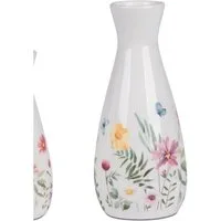 formano Dekovase Blumenwiese, Höhe: 16cm, Farbe: Weiß, Motiv: Blumenwiese