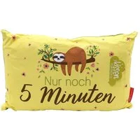 Dekohelden24 Dekokissen Faultier Kissen mit Bezug aus 100% Baumwolle, L / B / H: 40 x 13 x 23