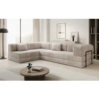 Luxusbetten24 Schlafsofa Designer Sofa Lazy L, mit Aufklappfunktion und Cordbezug
