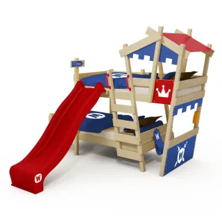 Etagenbett mit Rutsche - CrAzY Castle Kinder Hochbett für Jungen und Mädchen mit Fantasy-Plane - Wickey