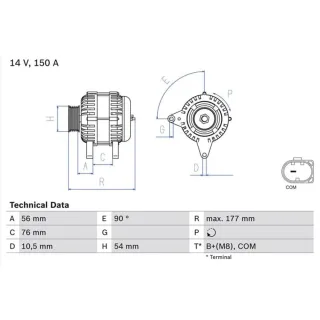 Bosch Lichtmaschine 150A BMW 1er E87 3er E90