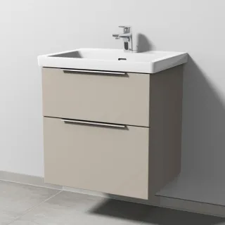 Sanipa 3way Waschtischunterbau zu Villeroy & Boch Subway 3.0 Waschtisch mit 2 Auszügen, Kaschmir-Mat UP8461U