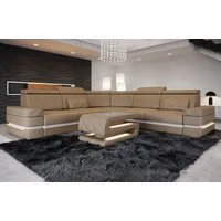 Sofa Dreams Ecksofa Ledersofa Positano L Form Mini, Designersofa, Sofa mit Beleuchtung