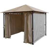 Quick Star Pavillon Pavillon Nizza 3x3m Sand inkl. Seitenwandset, mit 4 Seitenteilen