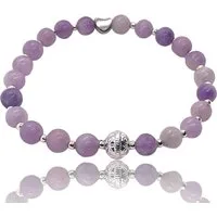 Steinfixx® Perlenarmband Lepidolith Edelsteine mit Silberperlen und Herz inclusive Geschenkbox (einzigartige Farbgebung, 1-tlg., AAA-Qualität), Handgearbeitet, ein Geschenk für sich selbst oder die Liebsten